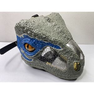 Jurassic World Dinosaur Mask Chomp‎ N Roar Helmet Velociraptor Blue Raptor 2017